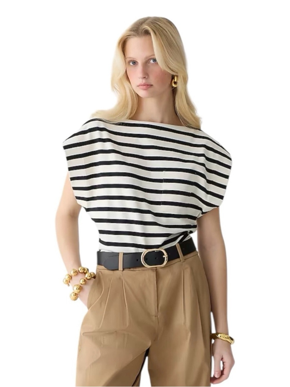 J.Crew Boatneck muscle T-shirt in striped mariner cotton